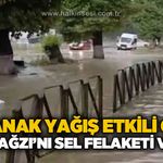 Çatalağzı’nda sağanak etkili oldu: Araçlar su içinde kaldı