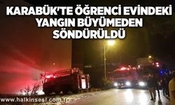 Karabük'te öğrenci evindeki yangın büyümeden söndürüldü