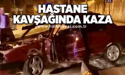 Hastane kavşağında kaza