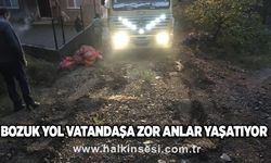 Bozuk yol vatandaşa zor anlar yaşatıyor