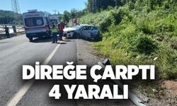 Direğe çarptı 4 yaralı