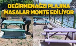 Değirmenağzı plajına masalar monte ediliyor