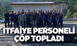 İtfaiye personeli çöp topladı