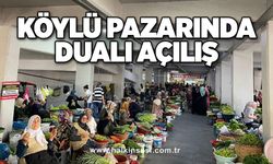 Köylü pazarında dualı açılış