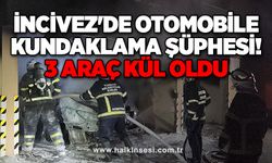 İncivez'de otomobile kundaklama şüphesi: 3 araç hasar gördü