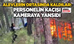 Alevlerin ortasında kaldılar: Personelin kaçışı kameraya yansıdı