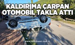 Kaldırıma çarpan otomobil takla attı: 1 yaralı