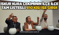 İŞKUR kura çekiminin ilçe ilçe tam listesi... 810 kişi işe girdi