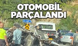 Otomobil parçalandı