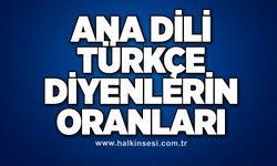 “ANA DİLİ TÜRKÇE DİYENLERİN ORANLARI