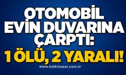 Otomobil evin duvarına çarptı: 1 ölü, 2 yaralı!