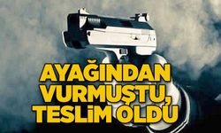 Ayağından vurmuştu, teslim oldu