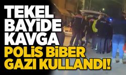 Tekel bayide kavga... POLİS BİBER GAZI KULLANDI!