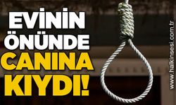 Evinin önünde asılı bulundu!