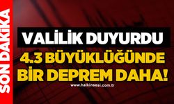 4.3 büyüklüğünde deprem: Valilik'ten açıklama!