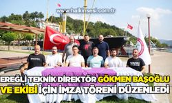Ereğli, teknik direktör Gökmen Başoğlu ve ekibi için imza töreni düzenledi