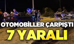 İki otomobilin çarpıştığı kazada 2'si ağır 7 kişi yaralandı