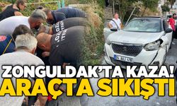 Zonguldak’ta kaza! Araçta sıkıştı