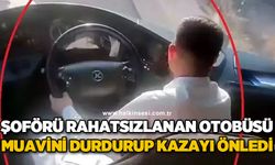 Şoförü rahatsızlanan otobüsü muavini durdurup kazayı önledi