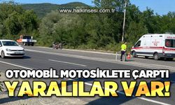 Otomobil motosiklete çarptı: Yaralılar var!