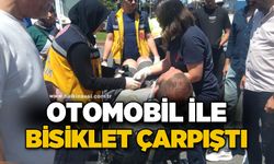 Otomobil ile bisiklet çarpıştı!