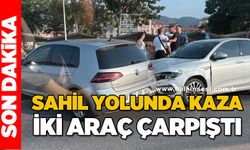 Sahil yolunda kaza: İki araç çarpıştı