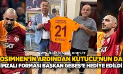 Osimhen'in ardından Kutucu'nun da imzalı forması Gebeş'e hediye edildi