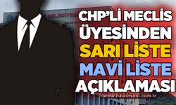 CHP'li meclis üyesinden Sarı Liste - Mavi Liste açıklaması