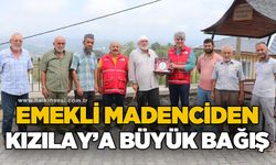 Emekli madenciden Kızılay'a büyük bağış