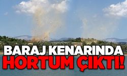 Baraj kenarında hortum çıktı!