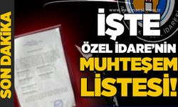 İşte Özel İdarenin muhteşem listesi