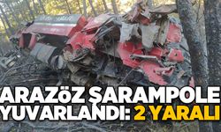 Arazöz şarampole yuvarlandı: 2 yaralı
