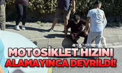 Motosiklet hızını alamayınca devrildi