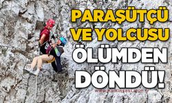 Kayalık alana sert inen paraşütçü ve yolcusu kurtarıldı
