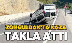 Zonguldak'ta kaza: Takla attı!
