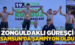 Zonguldaklı güreşçi Samsun'da şampiyon oldu