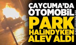 Çaycuma’da otomobil park halindyken alev aldı
