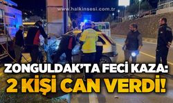 Üst geçidin ayağına çarpan otomobil hurda yığınına döndü: 2 ölü