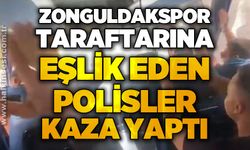 Zonguldakspor taraftarına eşlik eden polisler kaza yaptı