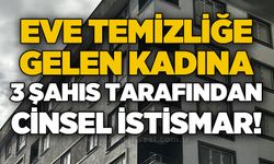 Eve temizliğe gelen kadına 3 şahıs tarafından cinsel istismar!