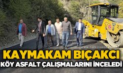 Kaymakam Bıçakcı köy asfalt çalışmalarını inceledi