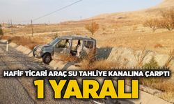 Hafif ticari araç su tahliye kanalına çarptı: 1 yaralı