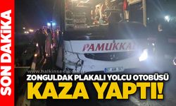Zonguldak plakalı yolcu otobüsü kaza yaptı!