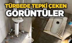 Türbede tepki çeken görüntüler