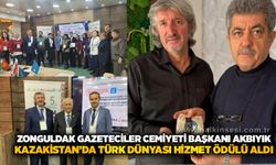 Zonguldak Gazeticeler Cemiyeti Başkanı Akbıyık, Kazakistan'da Türk Dünyası Hizmet Ödülü aldı