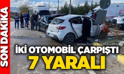 İki otomobil çarpıştı: 7 yaralı
