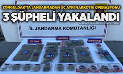 Zonguldak'ta jandarmadan üç ayrı narkotik operasyonu, 3 şüpheli yakalandı