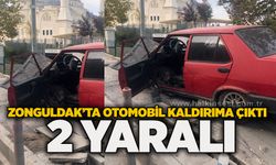 Zonguldak'ta otomobil kaldırıma çıktı: 2 yaralı