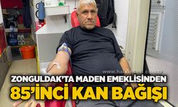 Zonguldak’ta maden emeklisinden 85’inci kan bağışı