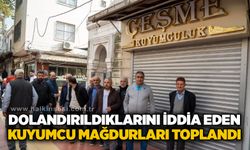 Dolandırıldıklarını iddia eden kuyumcu mağdurları toplandı